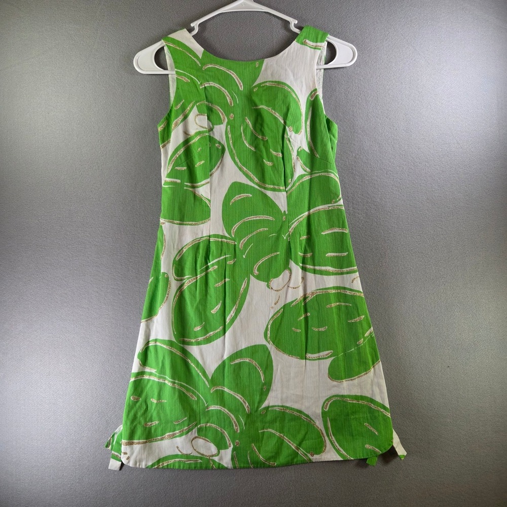 Lilly Pulitzer Delia Shift Dress Bees Stinger Green White Pink‎ Zipper 00 Preppy